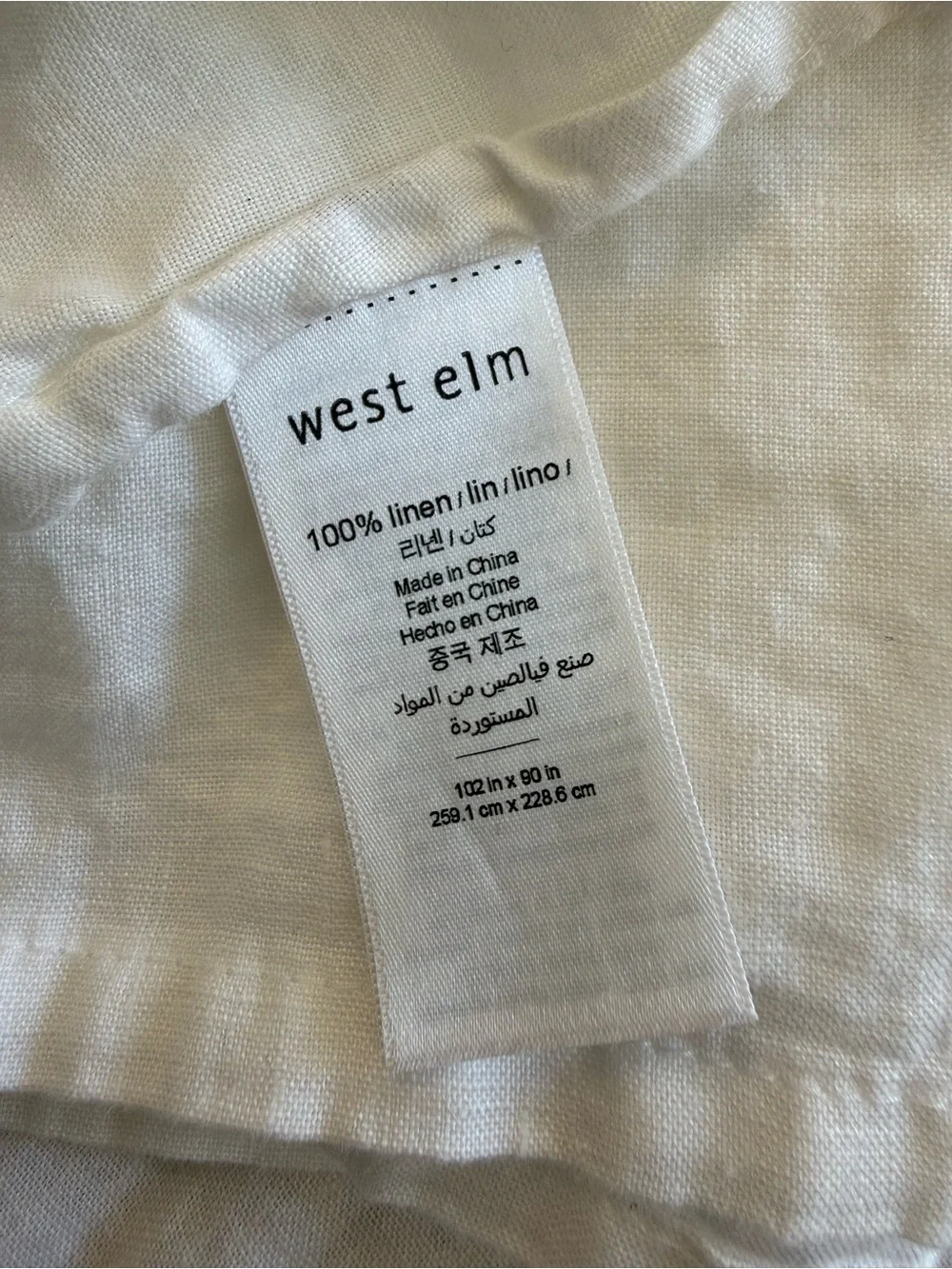 West Elm European Flax Linen Flat Sheet Queen